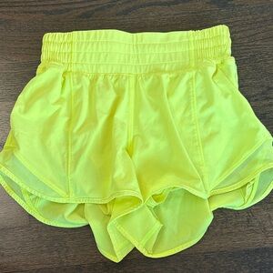Lululemon Hotty Hot 2.5 Neon Yellow Training Shorts